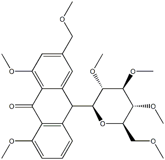 1,8-Dimethoxy-3-(methoxymethyl)-10-(2-O,3-O,4-O,6-O-tetramethyl-β-D-glucopyranosyl)anthrone|