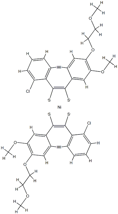 二[1-(2-氯苯基)-2-[3-甲氧基-4-(2-甲氧基乙氧及)苯基]-1,2-乙烯双巯基合镍,139562-87-1,结构式