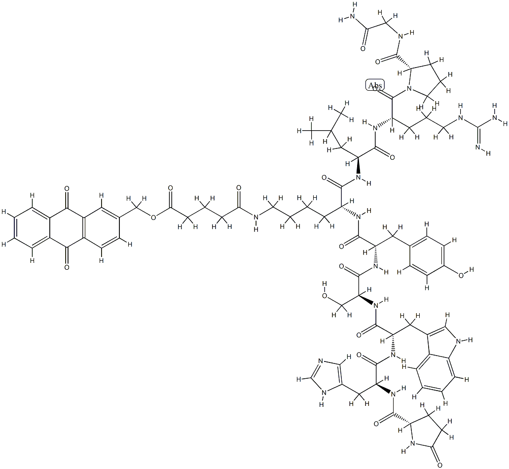 LHRH, lysine(6)-glutaryl-2-(hydroxymethyl)anthraquinone,139570-70-0,结构式