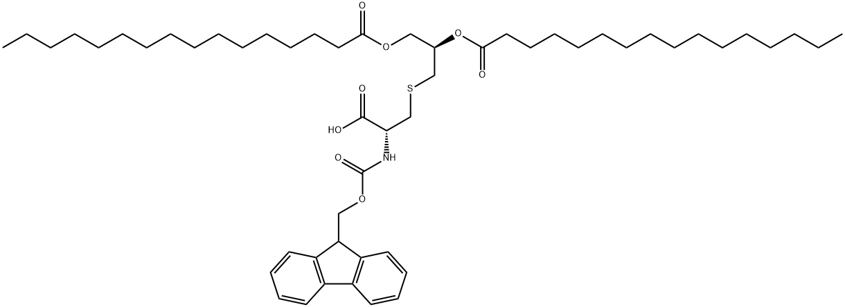 Fmoc-Cys(Pam)2-OH (R)|(1R)-1-[[[(2R)-2-羧基-2-[[芴甲氧羰基]氨基]乙基]硫基]甲基]-1,2-乙二基双(十六烷酸)酯