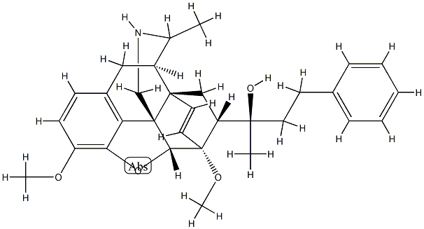 7-[1-PHENYL-3-HYDROXYBUT-3-YL]ENDOETHENOTETRAHYDROTHEBAINE,13965-63-4,结构式