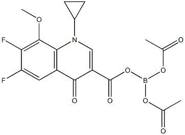 1-Cyclopropyl-6,7-difluoro-1,4-dihydro-8-Methoxy-4-oxo-3-quinolinecarboxylic Acid Anhydride with Diacetyl Borate 化学構造式