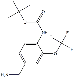 tert-butyl 4-(aminomethyl)-2-(trifluoromethoxy)phenylcarbamate Structure