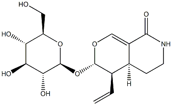 (3S)-4α-Vinyl-3-β-D-glucopyranosyloxy-3,4,4aβ,5,6,7-hexahydro-8H-pyrano[3,4-c]pyridin-8-one Struktur