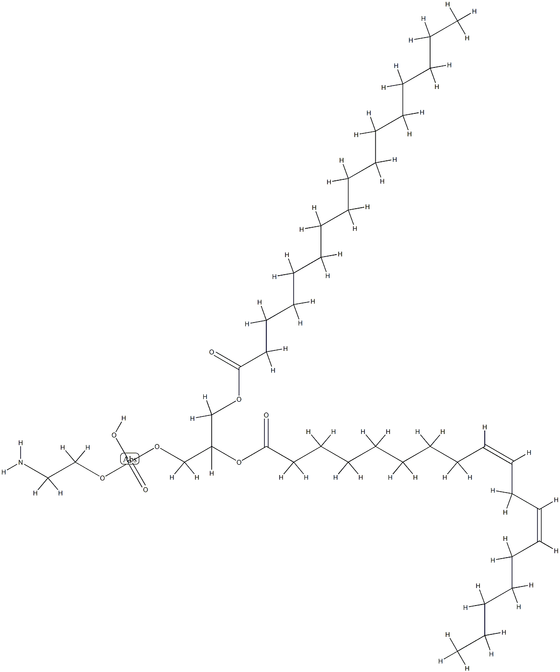 1-palmitoyl-2-linoleoyl-3-phosphatidylethanolamine Structure