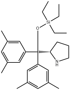 (2S)-2-[トリエチルシロキシビス(3,5-ジメチルフェニル)メチル]ピロリジン 化学構造式