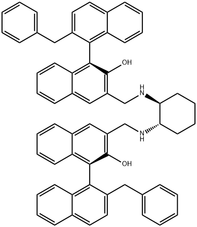 (1R,1’’R)-3,3’’-[[(1S,2S)-Cyclohexane-1,2-diylbis(azanediyl)]bis(methylene)]bis(2’-benzyl-[1,1’-binaphthalen]-2-ol) Struktur