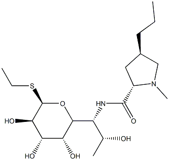 Ethyl 6,8-dideoxy-6-[[[(2S,4R)-1-methyl-4β-propyl-2α-pyrrolidinyl]carbonyl]amino]-1-thio-D-erythro-α-D-galacto-octopyranoside,14042-43-4,结构式