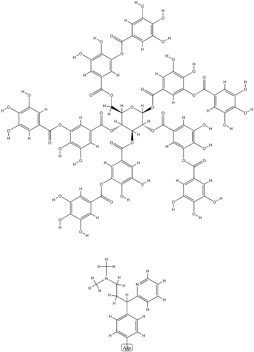 Tannins, compds. with gamma-(4-chlorophenyl)-N,N-dimethyl-2-pyridinepropanamine Structure
