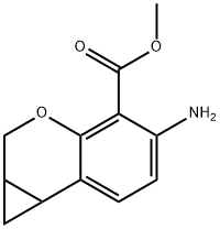 methyl (1aRS,7bSR)-5-amino-1,1a,2,7b-tetrahydrocyclopropa[c]chromene-4-carboxylate Struktur