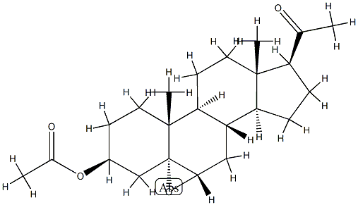 17β-Acetyl-5,6α-epoxy-5α-androstane-3β-ol acetate Structure