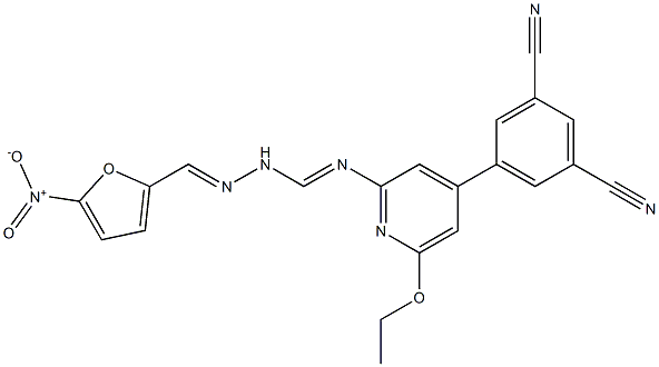 N(2)-(5-nitrofurfurylidene)formohydrazide-4-(3,5-dicyanophenyl)-6-ethoxy-2-pyridylimide Structure