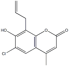 8-allyl-6-chloro-7-hydroxy-4-methyl-2H-chromen-2-one Structure