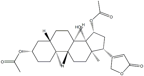 3β,15β-Di(acetyloxy)-14-hydroxy-5α-card-20(22)-enolide Struktur