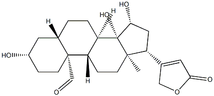 3β,14,15β-Trihydroxy-19-oxo-5α-card-20(22)-enolide Structure