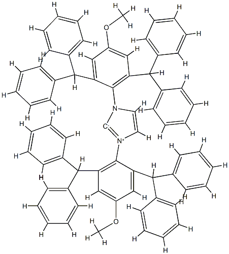 N,N'-Bis(2,6-bis(diphenylMethyl)-4-Methoxyphenyl)iMidazol-2-ylidene, Min. 98% IPr*OMe|1,3-双(2,6-二苯基甲基-4-甲氧基苯基)咪唑-2-叉