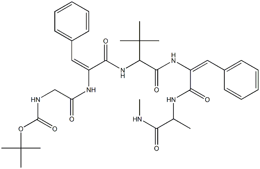 (1,1-dimethylethoxy)carbonyl-glycyl-delta-phenylalanyl-leucyl-delta-phenylalanyl-N-methylalaninamide Structure