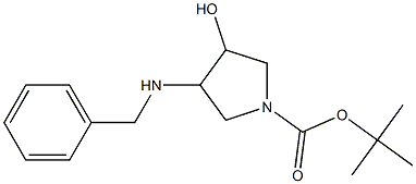 tert-butyl (3R,4R)-rel-3-(benzylamino)-4-hydroxypyrrolidine-1-carboxylate 化学構造式