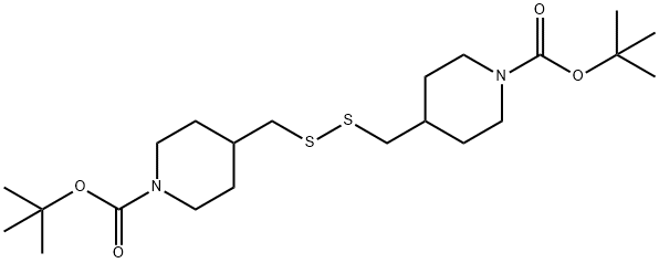 di-tert-butyl 4,4'-(disulfanediylbis(Methylene))bis(piperidine-1-carboxylate) Struktur