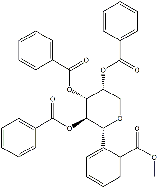 1,5-アンヒドロ-D-マンニトールテトラベンゾアート 化学構造式