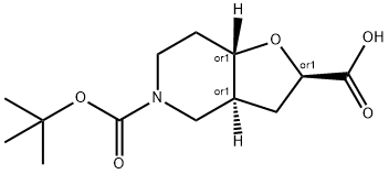 Racemic-(2R,3aS,7aS)-5-(tert-butoxycarbonyl)octahydrofuro[3,2-c]pyridine-2-carboxylic acid, 1422343-96-1, 结构式