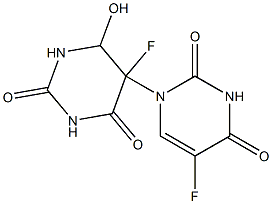 1-(5'-fluoro-6'-hydroxy-5',6'-dihydrouracil-5'-yl)-5-fluorouracil 结构式