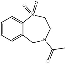 1-(1,1-dioxido-2,3-dihydrobenzo[f][1,4]thiazepin-4(5H)-yl)ethan-1-one 化学構造式