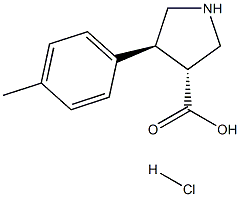 (±)-trans-4-(4-methyl-phenyl)-pyrrolidine-3-carboxylic acidHCl (Rel) Structure