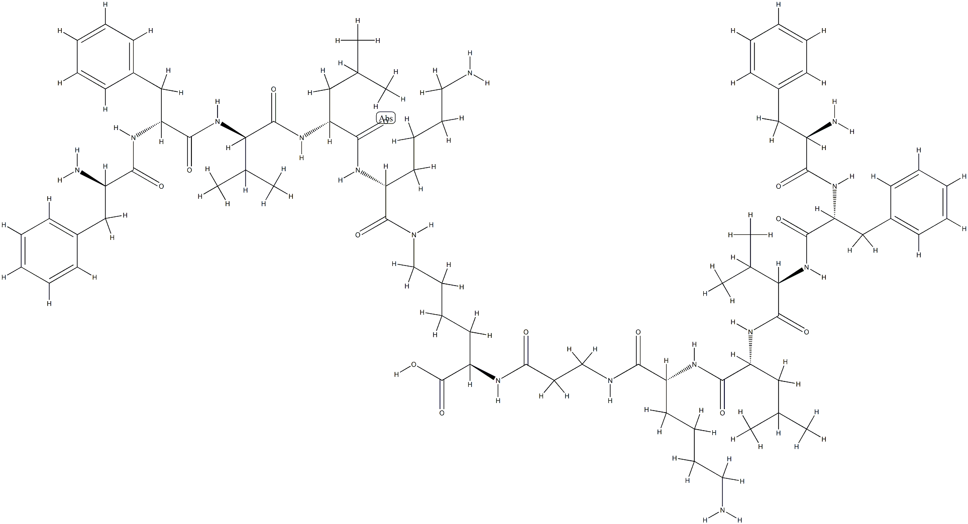 ent-[Amyloid β-Protein (20-16)]-β-Ala-D-Lys(ent-[Amyloid β-Protein (16-20)]) Struktur