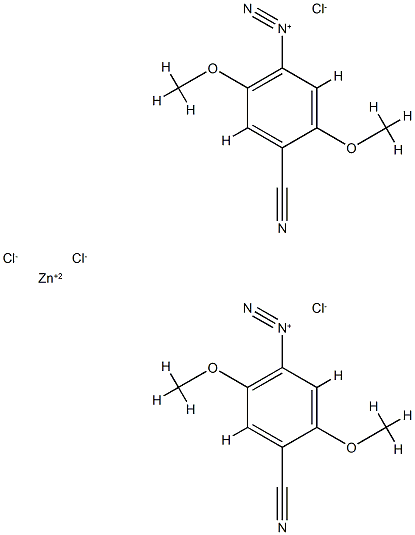 4-cyano-2,5-dimethoxybenzenediazonium tetrachlorozincate (2:1) Structure