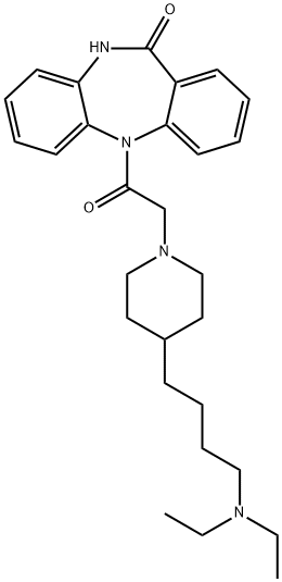 5-((4-(4-(diethylamino)butyl)-1-piperidinyl)acetyl)-10,11-dihydrobenzo(b,e)(1,4)diazepine-11-one 结构式