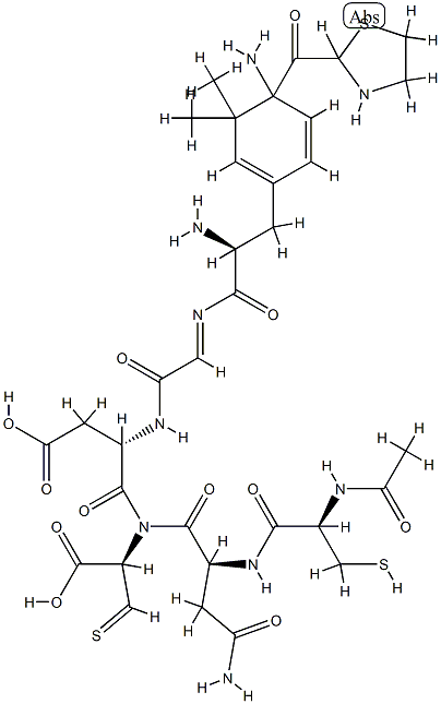 cyclo(N-acetylcysteinyl-asparaginyl-dimethylthioprolyl-(4-aminomethyl)phenylalanyl-glycyl-aspartyl-cysteine) 结构式