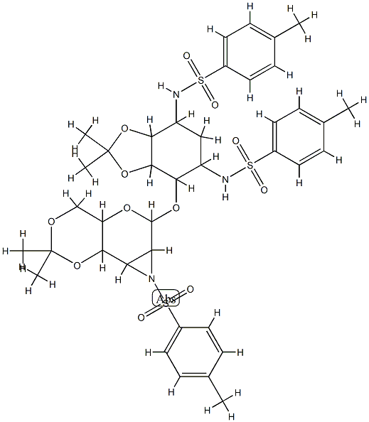 143084-95-1 2-deoxy-6-O-(2,3-dideoxy-4,6-O-isopropylidene-2,3-(N-tosylepimino)mannopyranosyl)-4,5-O-isopropylidene-1,3-di-N-tosylstreptamine