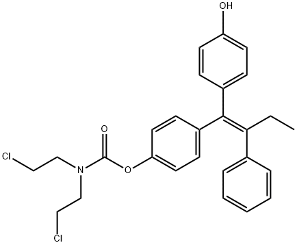 1-(4-(N,N-bis-2-chloroethylcarbamoyloxy)phenyl)-1-(4-hydroxyphenyl)-2-phenylbut-1-ene 结构式