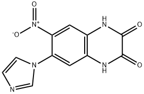 6-(1H-イミダゾール-1-イル)-7-ニトロキノキサリン-2,3(1H,4H)-ジオン 化学構造式