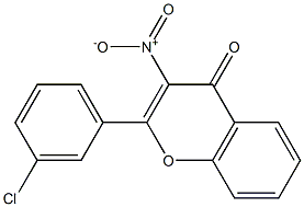 4H-1-Benzopyran-4-one,2-(3-chlorophenyl)-3-nitro-(9CI) 结构式