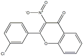 4H-1-Benzopyran-4-one,2-(3-chlorophenyl)-3-nitro-(9CI),143468-15-9,结构式