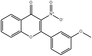 4H-1-Benzopyran-4-one,2-(3-methoxyphenyl)-3-nitro-(9CI) Structure