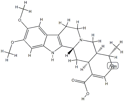 (3beta,19alpha,20alpha)-16,17-didehydro-10,11-dimethoxy-19-methyloxayohimban-16-carboxylic acid Structure