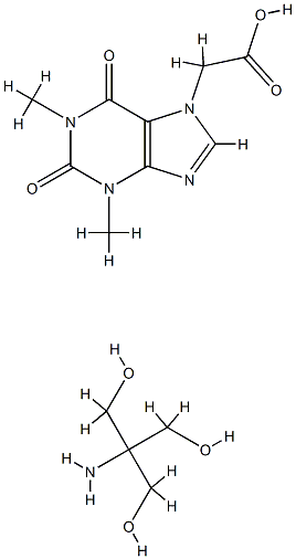 1,2,3,6-tetrahydro-1,3-dimethyl-2,6-dioxo-7H-purine-7-acetic acid, compound with 2-amino-2-(hydroxymethyl)propane-1,3-diol (1:1) Struktur