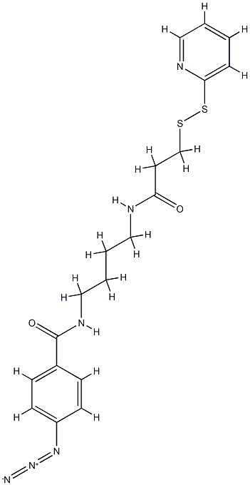 N-(4-(4-azidobenzamido)butyl)-3-(2'-pyridyldithio)propionamide Structure