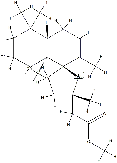 (2R,5S)-3,4,4'aα,5',6',7',8',8'a-オクタヒドロ-2',5,5',5',8'aβ-ペンタメチルスピロ[フラン-2(5H),1'(4'H)-ナフタレン]-5-酢酸メチル 化学構造式