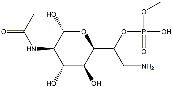 2'-aminoethylphosphoryl(-6)-N-acetylglucosamine Structure