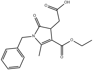 2-[1-benzyl-4-(ethoxycarbonyl)-5-methyl-2-oxo-2,3-dihydro-1H-pyrrol-3-yl]acetic acid 结构式