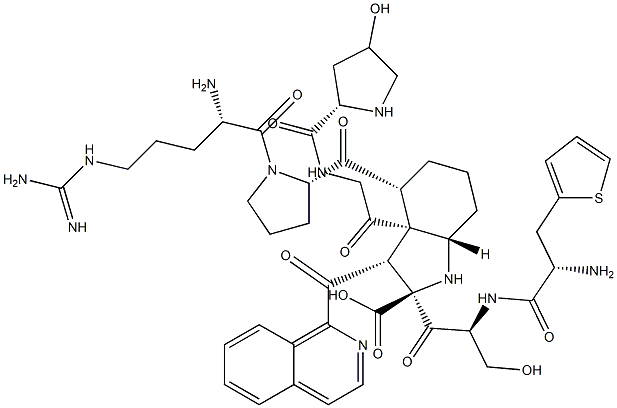 bradykinin, Hyp(3)-Thi(5)-Tic(7)-Oic(8)-desArg(9)- Structure