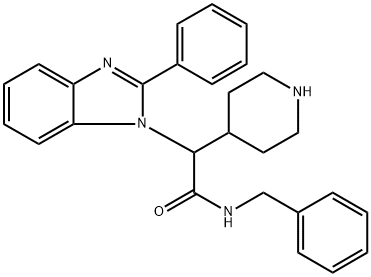 N-苄基-2-(2-苯基-1H-苯并[D]咪唑-1-基)-2-(哌啶-4-基)乙酰胺,1440753-53-6,结构式