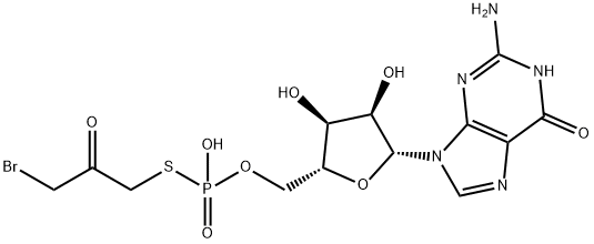 guanosine-5'-O-(S-(3-bromo-2-oxopropyl))thiophosphate Struktur