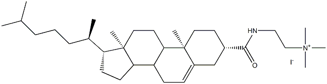 N,N,N-trimethyl-N'-cholesteryl amidoethyl ammonium Struktur