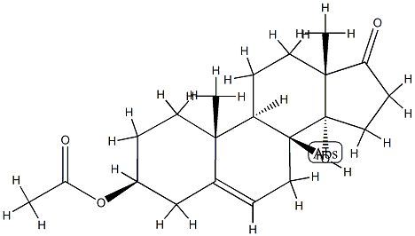 3β-アセチルオキシ-14-ヒドロキシアンドロスタ-5-エン-17-オン 化学構造式