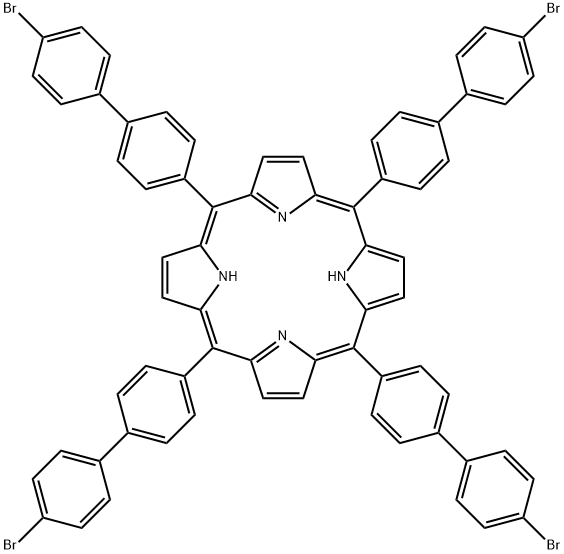 5,10,15,20-四-(4'-溴-联苯-4-基)-卟啉,1443925-31-2,结构式